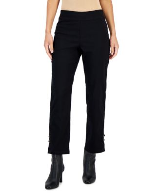 JM Collection - Petite Lace-Up-Hem Pull-On Pants