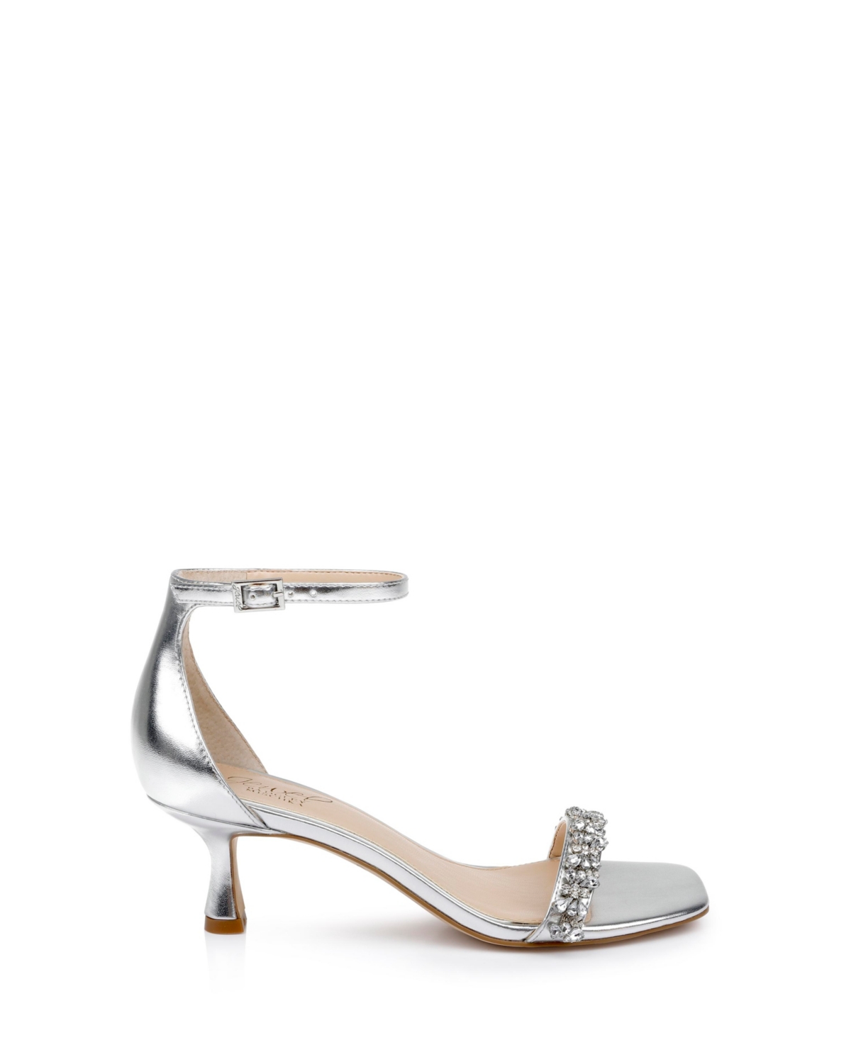 Jewel Badgley Mischka Women's Angel Two Piece Kitten Heel Evening Sandals