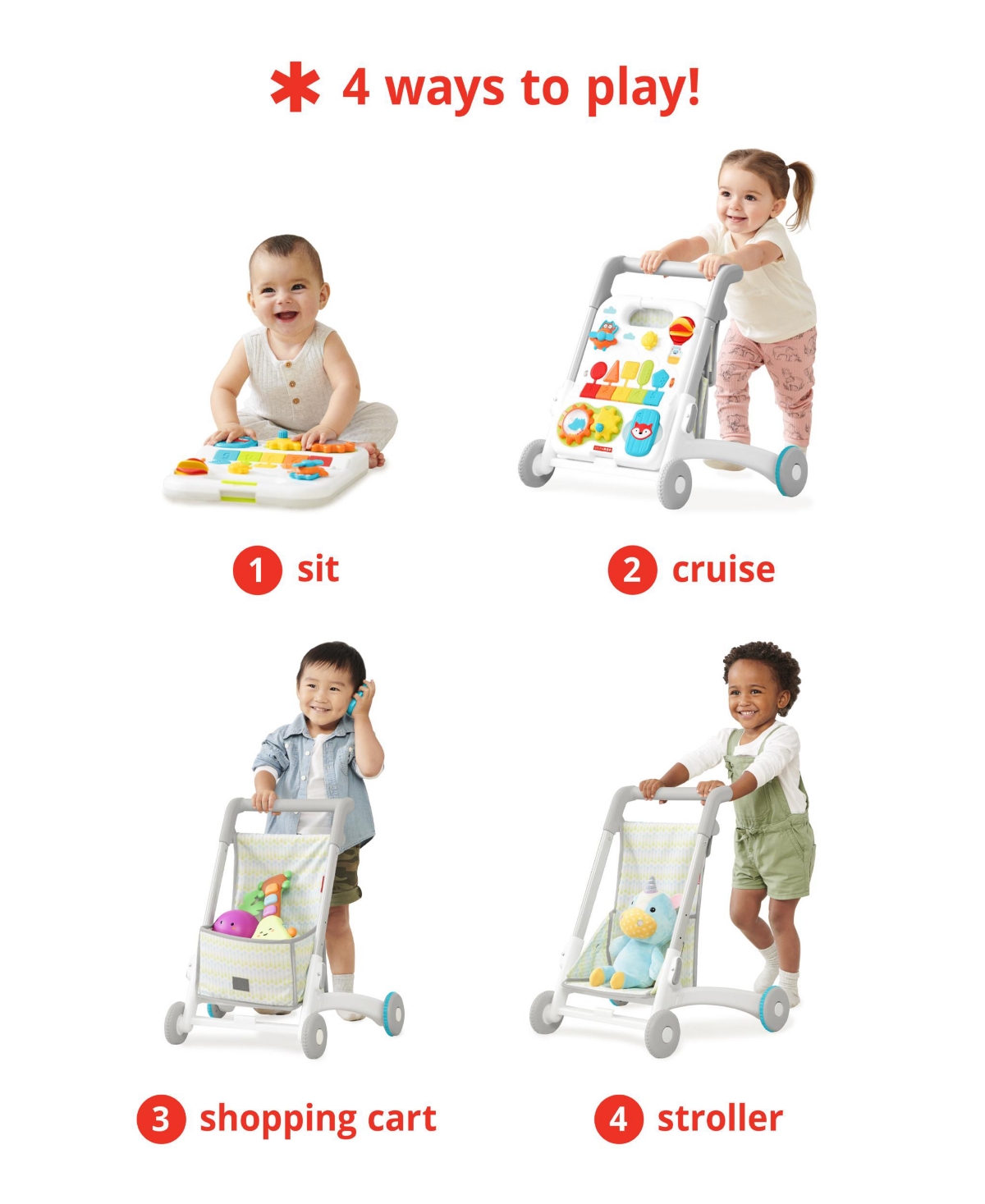 Shop Skip Hop Explore & More 4-in-1 Grow Along Activity Walker Baby Toy In Multi