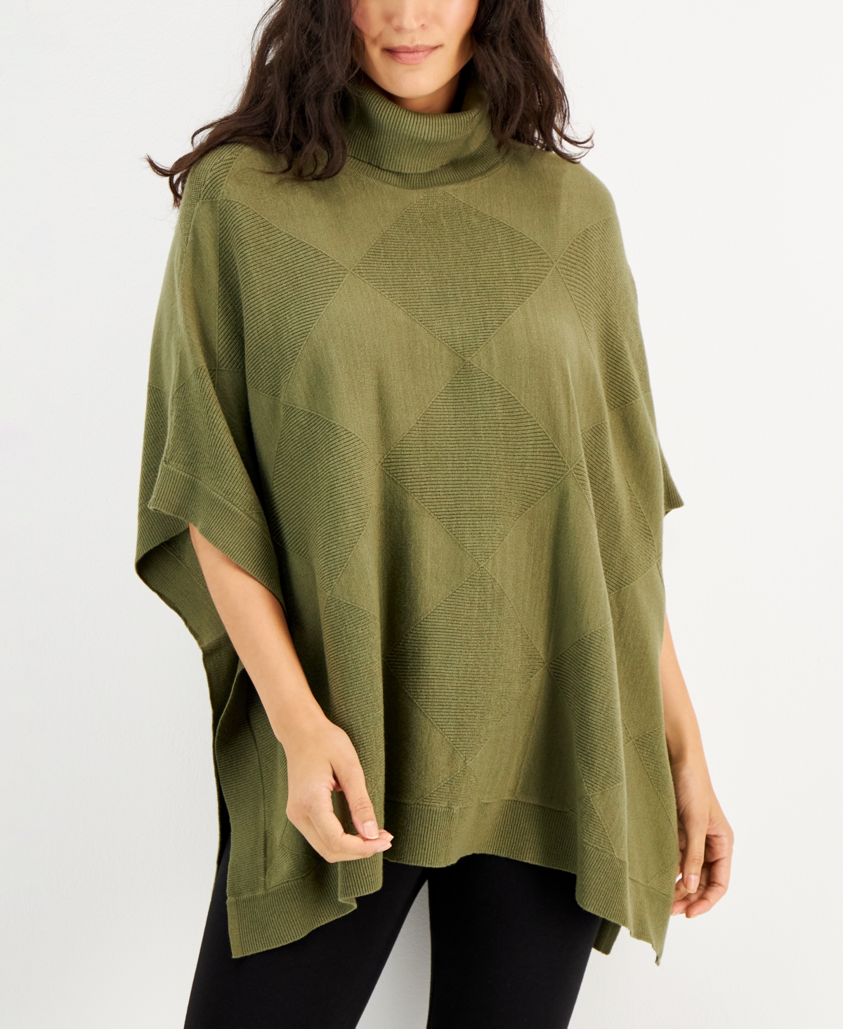 Alfani turtleneck poncho hotsell