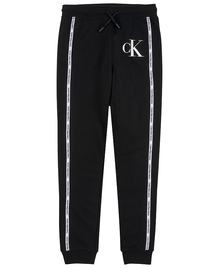 Calvin Klein Big Boys CK Logo Taping Rib Trim Fleece Joggers - Macy's