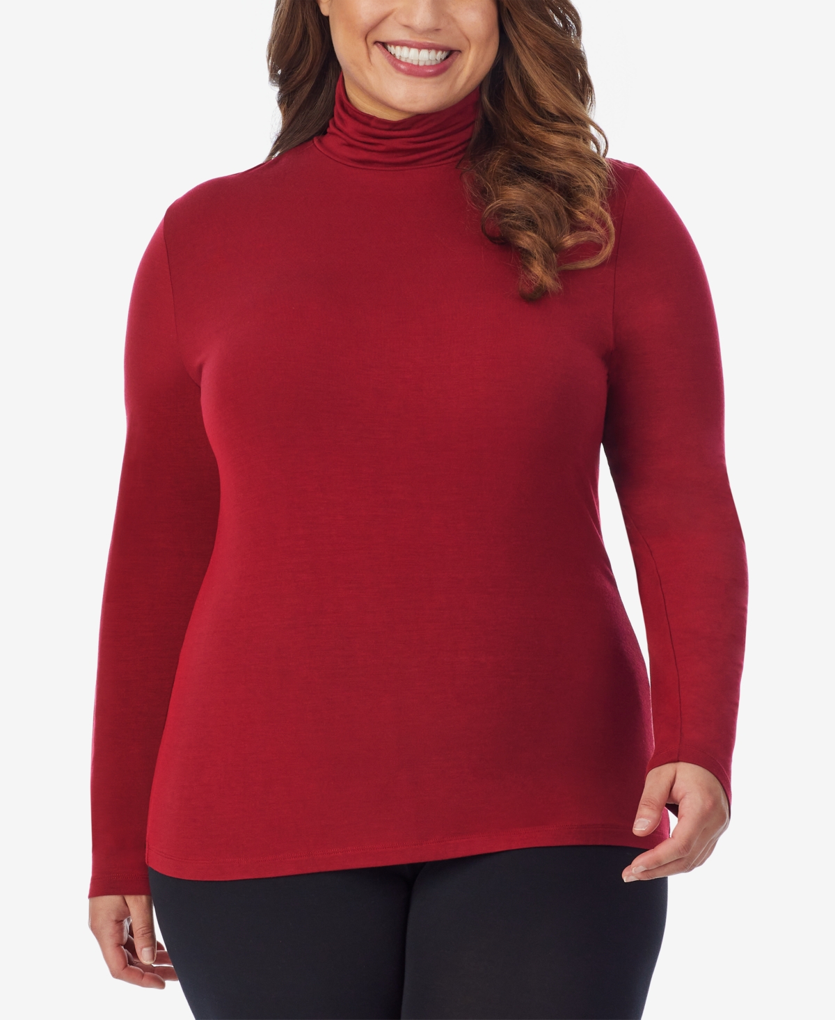 Plus Size Softwear with Stretch Turtleneck - Charcoal