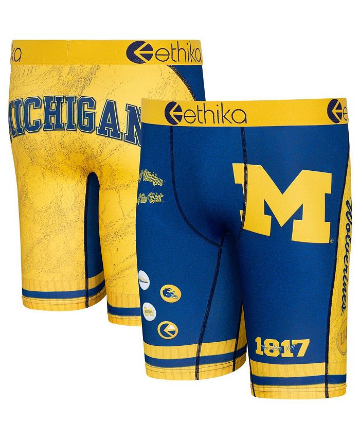 Ethika Men's Navy Michigan Wolverines Schoolin' Boxers Briefs Macy's
