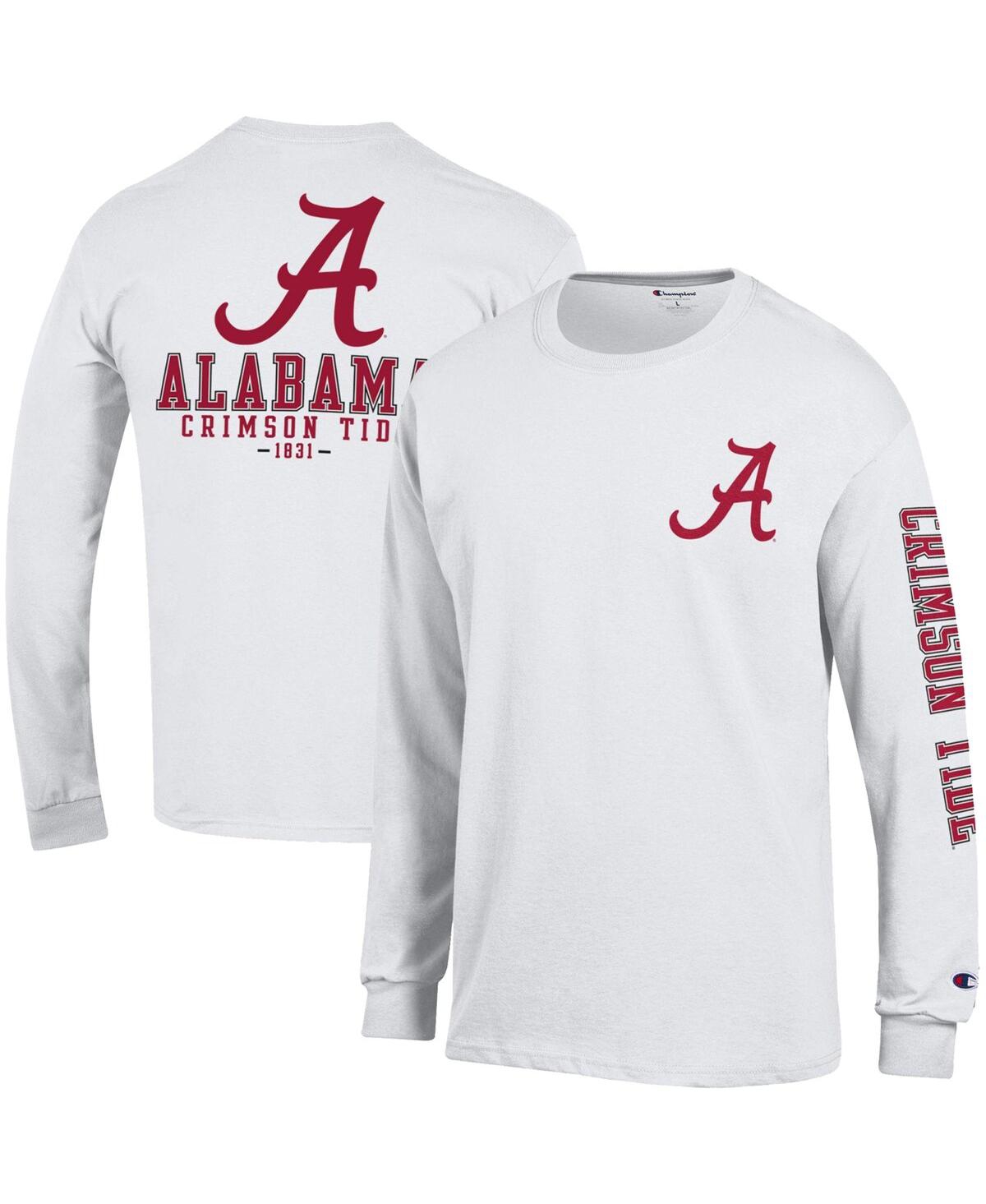 Men's ChampionAlabama Crimson Tide Team Stack 3-Hit Long Sleeve T-shirt - White