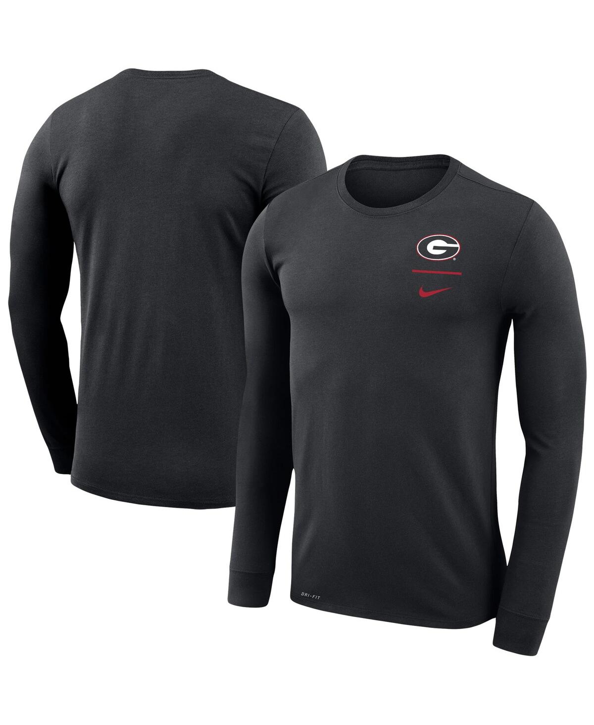 Men's Nike Black Georgia Bulldogs Logo Stack Legend Performance Long Sleeve T-shirt