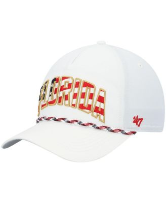 Men's '47 White Florida Gators Stars and Stripes Flag Flutter Hitch Snapback Hat
