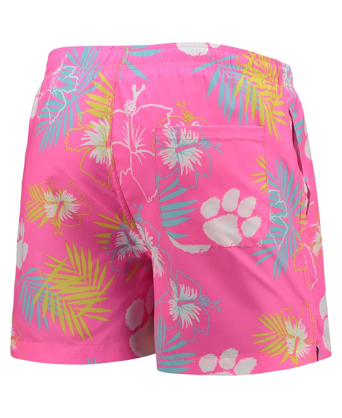 Shop Foco Men's  Pink Clemson Tigers Neon Floral Swim Trunks