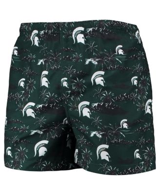 Men's Green Michigan State Spartans Island Palm Swim Trunks