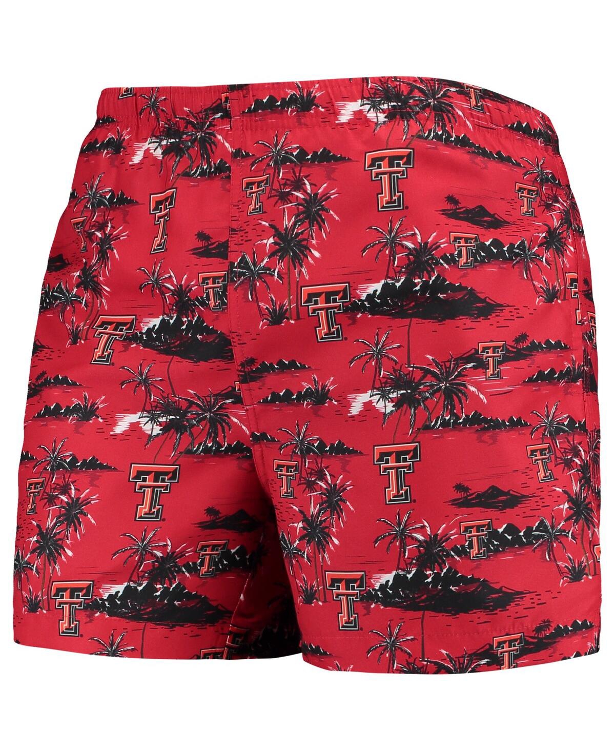 Foco Men's  Red Texas Tech Red Raiders Island Palm Swim Trunks In Red