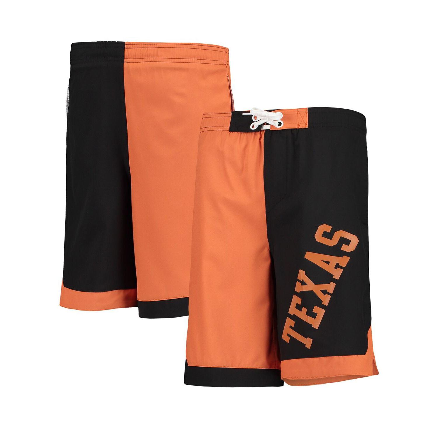 Big Boys Texas Orange and Black Texas Longhorns Conch Bay Swim Shorts