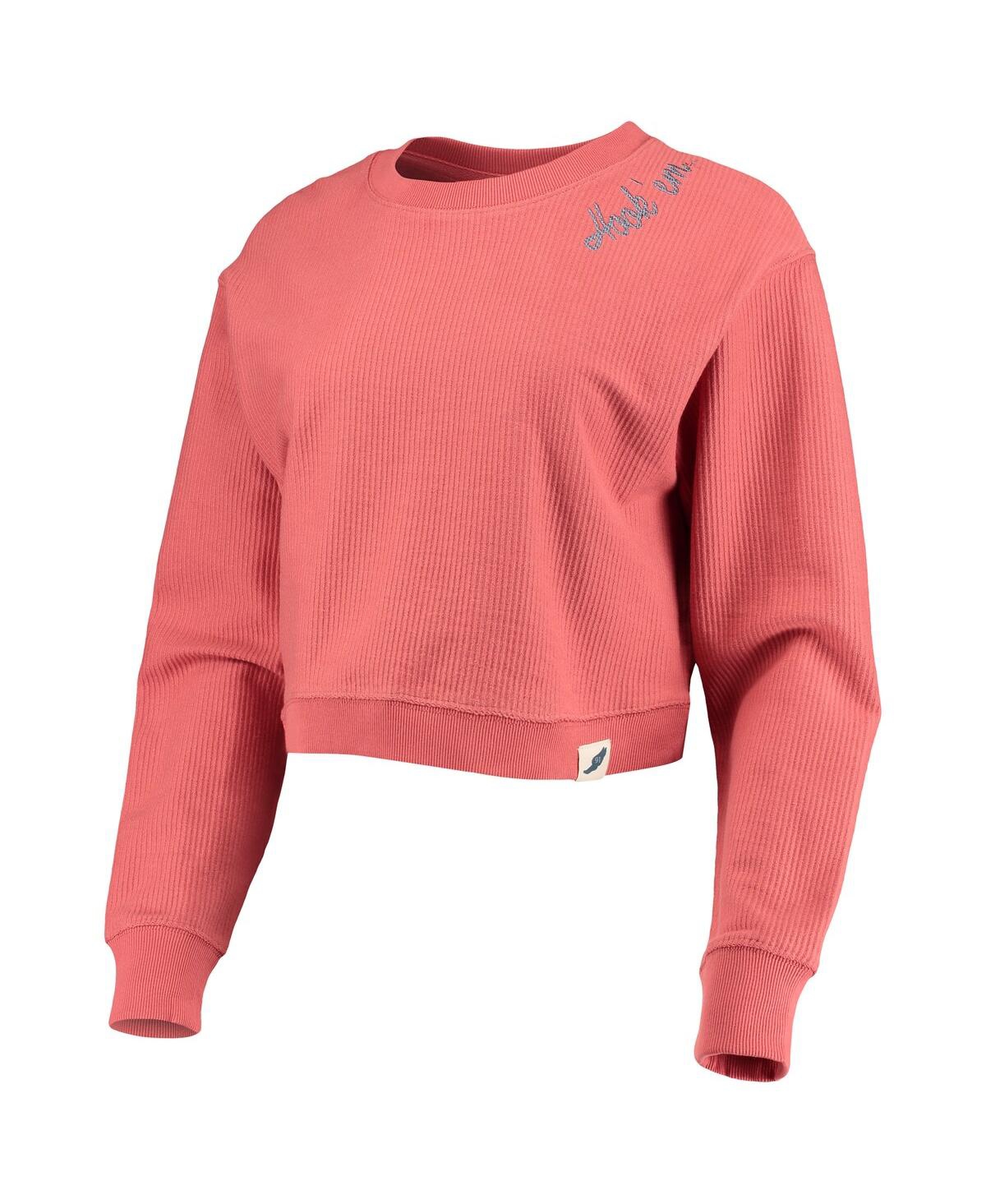 Shop League Collegiate Wear Women's  Texas Orange Texas Longhorns Corded Timber Cropped Pullover Sweatshir