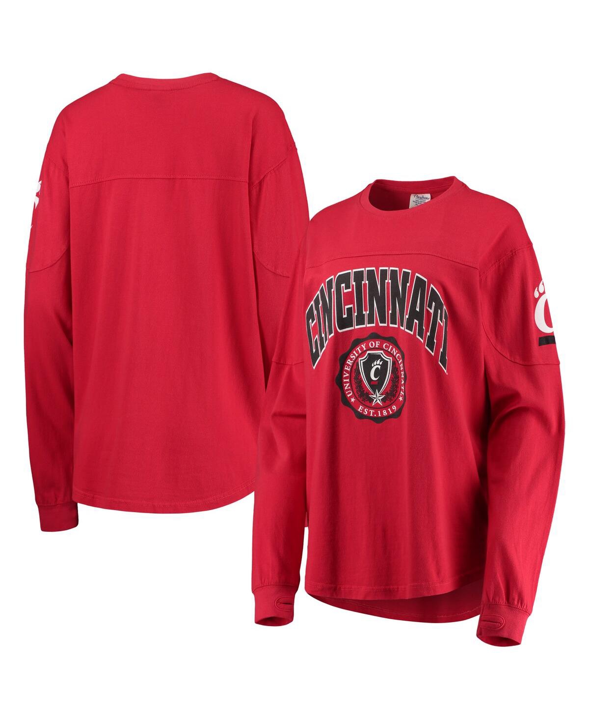 PRESSBOX WOMEN'S PRESSBOX RED CINCINNATI BEARCATS EDITH LONG SLEEVE T-SHIRT 