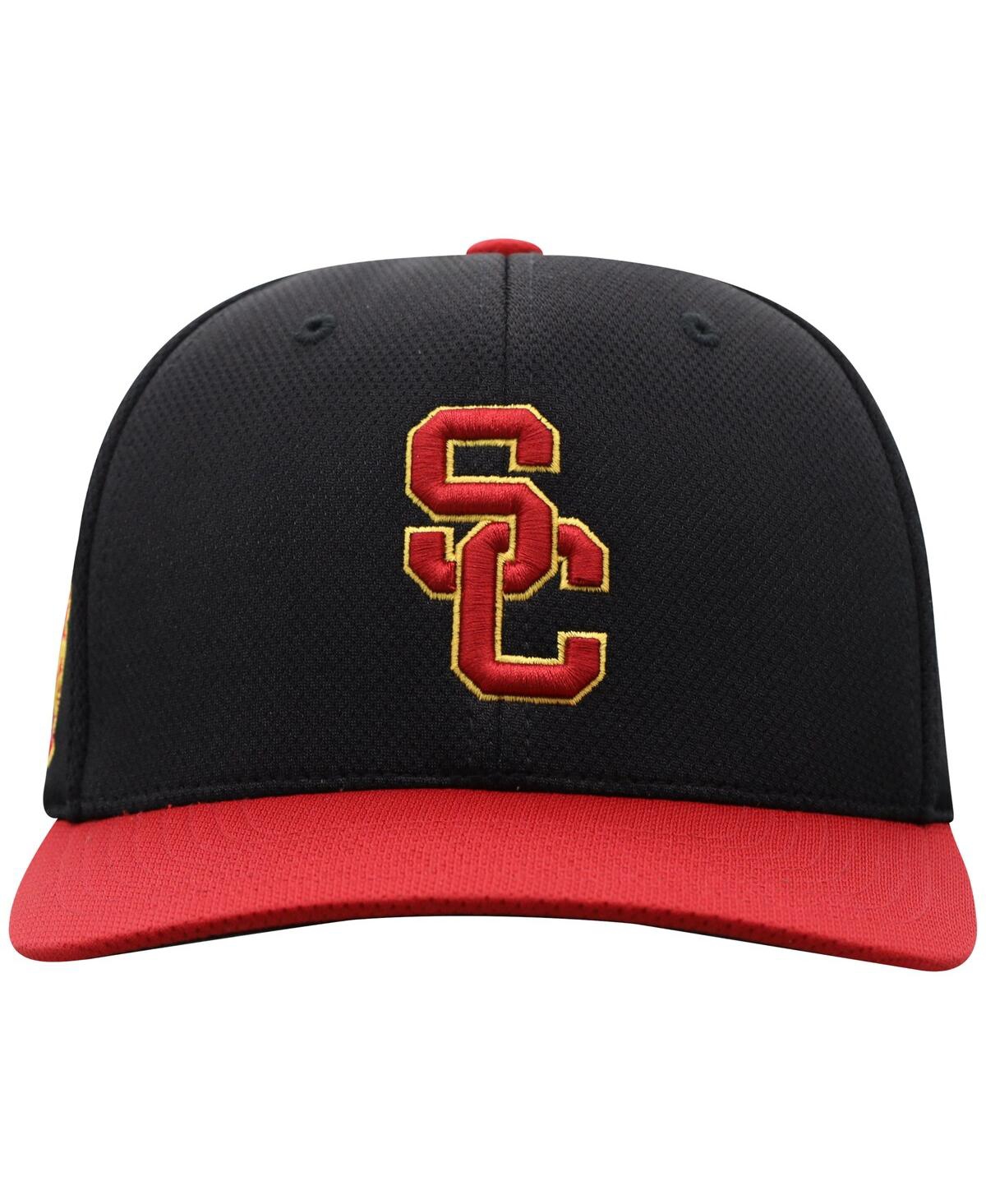 Shop Top Of The World Men's  Black, Cardinal Usc Trojans Two-tone Reflex Hybrid Tech Flex Hat In Black,cardinal