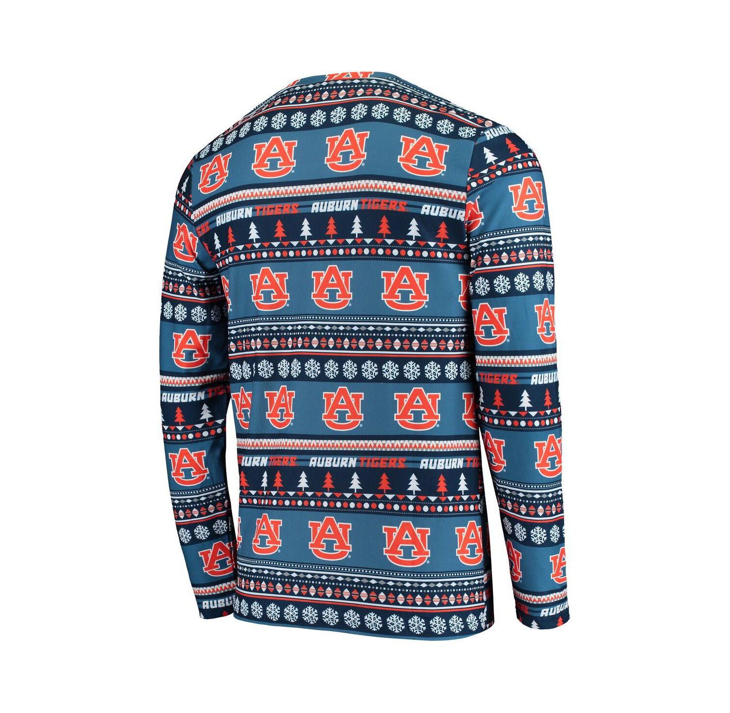 Men's Navy Auburn Tigers Ugly Sweater Knit Long Sleeve Top and Pant Set