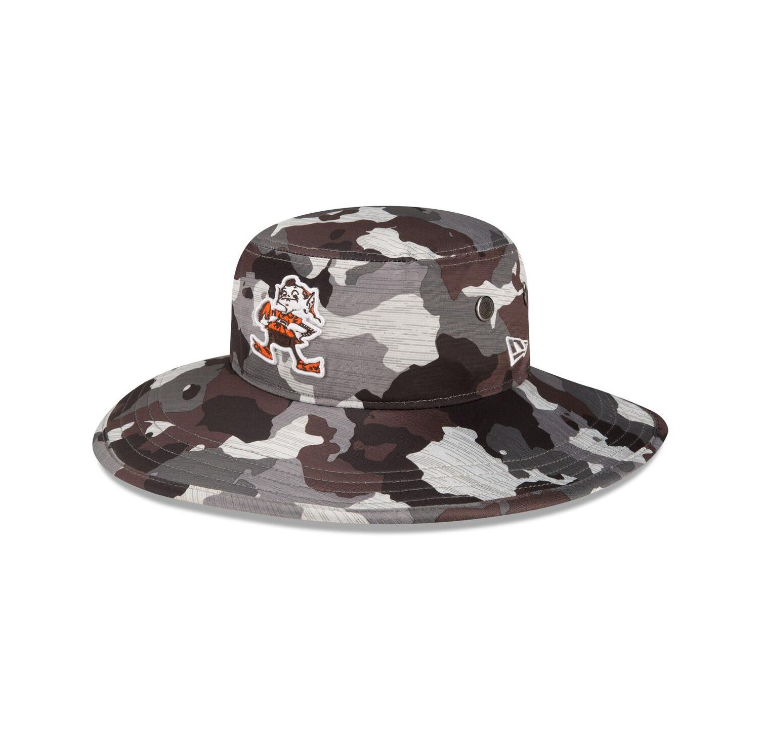 Men's Camo Cleveland Browns 2022 NFL Training Camp Official Historic Logo Panama Bucket Hat