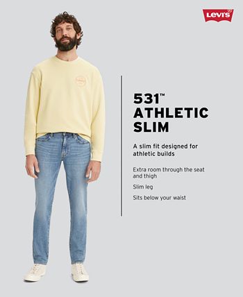 Levi's Flex Men's 531 Athletic Slim-Fit Stretch Jeans & Reviews - Jeans ...