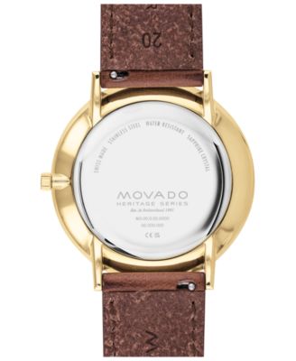 Men's Heritage Tan Genuine Leather Strap Watch 40mm