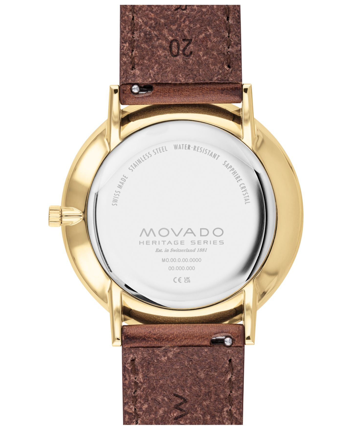 Мужские часы Movado Heritage Tan Genuine Leather Strap Watch 40mm — фото 3