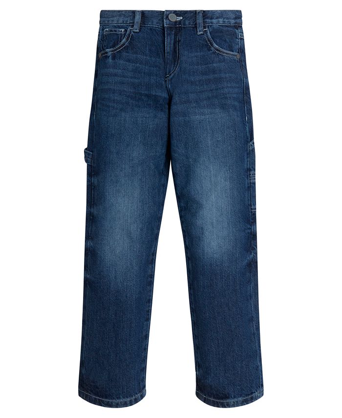GUESS Big Boys Oversized Indigo Wash Denim Cargo Jeans - Macy's