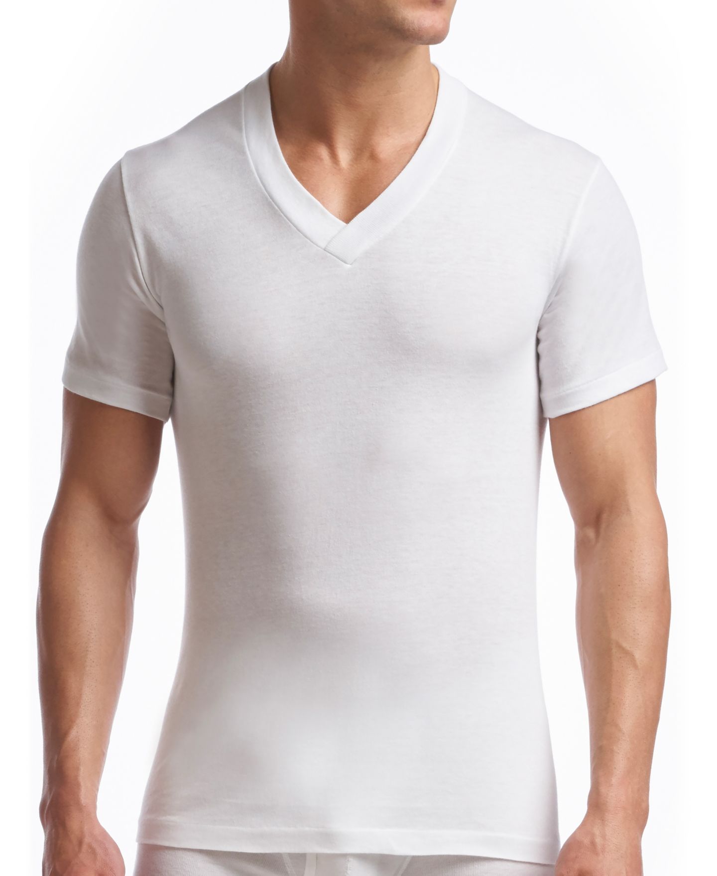 Мужские топы Stanfield's Supreme Cotton Blend V-Neck Undershirts, Pack of 2, цвет: Белый — фото 2