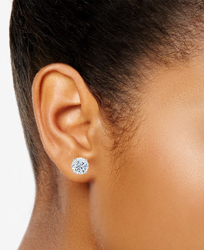 Macy's Diamond Earrings (3 ct. t.w.) in 14k White Gold - Macy's