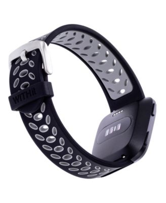 Black and Grey Silicone Sport Band designed for Fitbit Versa, Versa 2 and Versa Lite