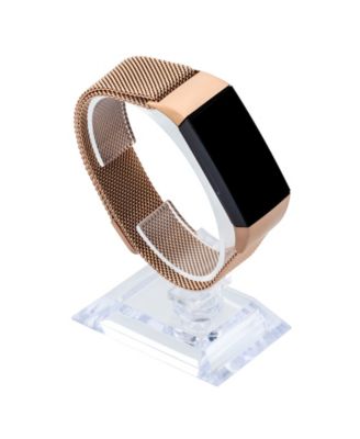 Gold-Tone Stainless Steel Mesh Band designed for Fitbit Charge 3 & 4