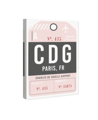 Oliver Gal Paris Luggage Tag Canvas Art Collection