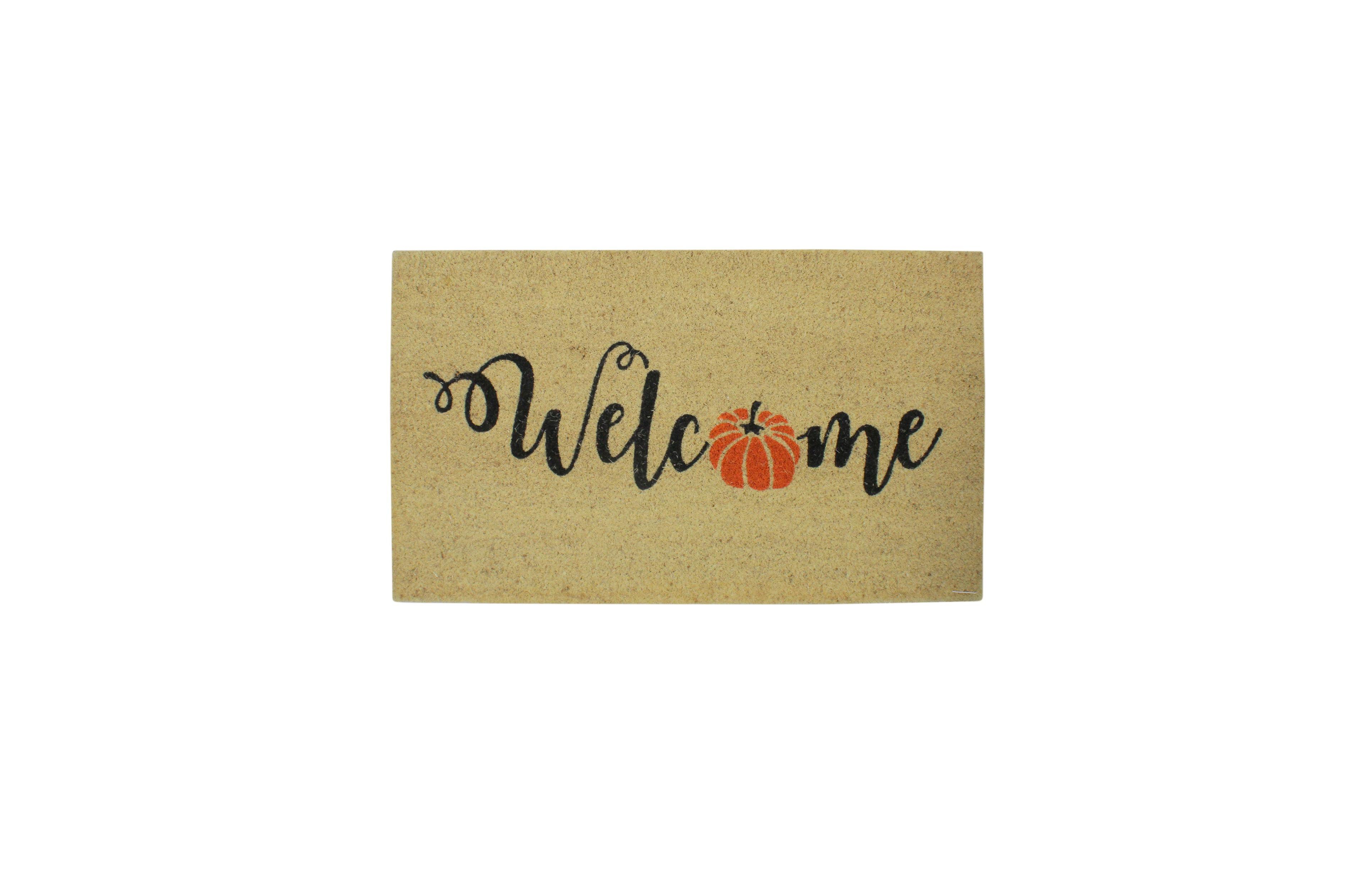 Pumpkin "Welcome" Fall Harvest Outdoor Doormat, 18" x 30"