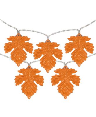 LED Fall Harvest Maple 10 Piece Leaf Fairy Lights with 5.5' Copper Wire Set