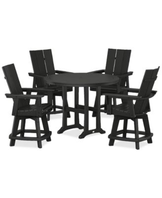 Polywood - POLYWOOD 5-Piece Modern Swivel Counter Set