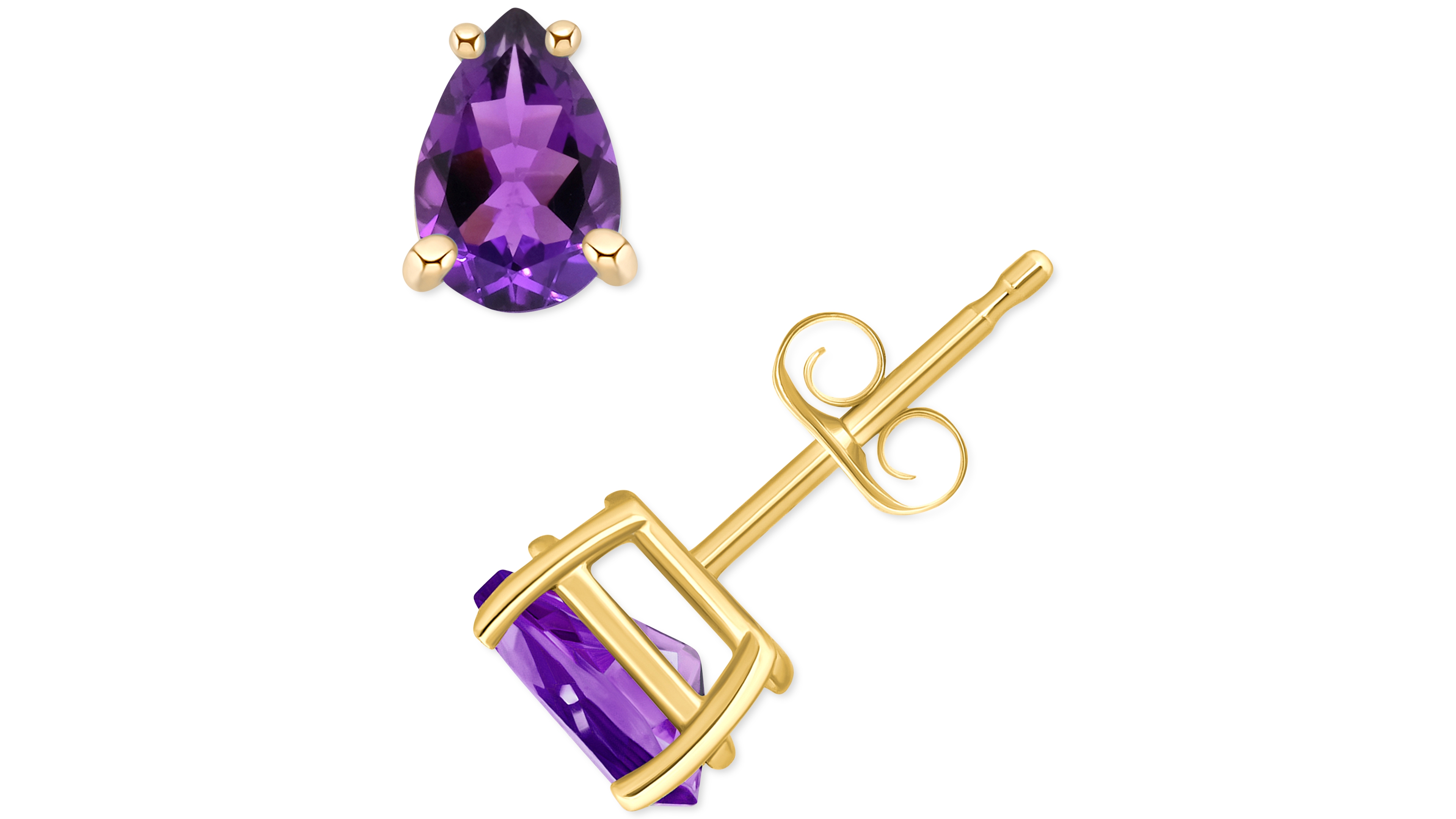 Amethyst Pear Stud Earrings (3/4 ct. t.w.) 14k Gold
