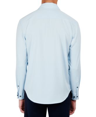 Men's Regular Fit Non-Iron Performance Stretch Solid Button-Down Shirt