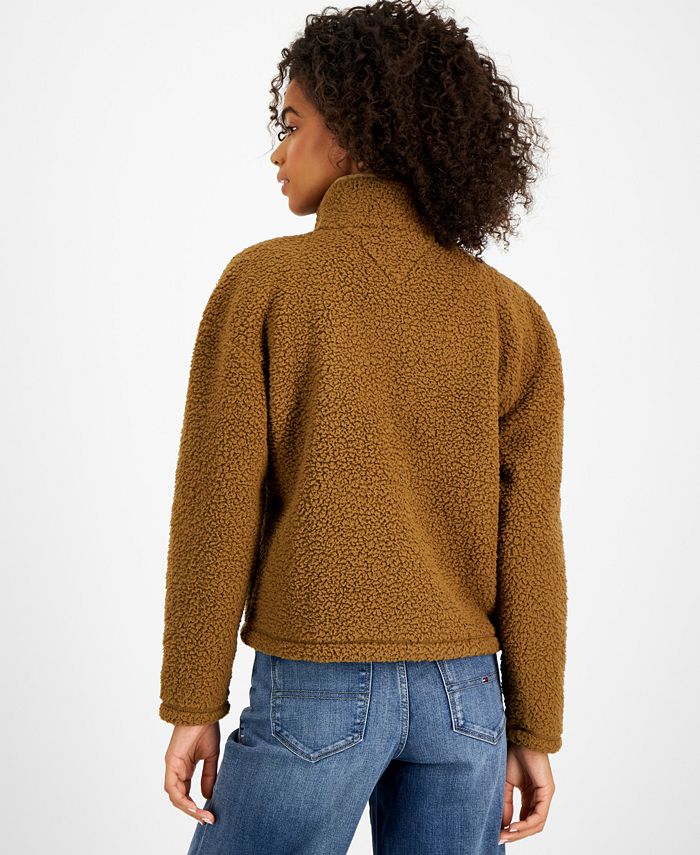 Tommy Jeans Women's QuarterZip Sherpa Pullover Macy's