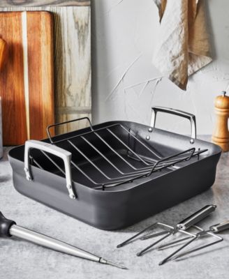 Motion 16 X 14 Inch Aluminum Hard Anodized Roasting Pan Nonstick