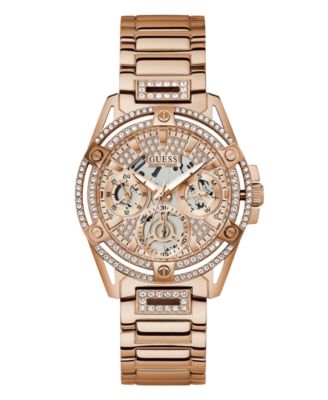 GUESS Women s Quartz Rose Gold Tone Stainless Steel Bracelet Multi Function Watch 40mm Macy s