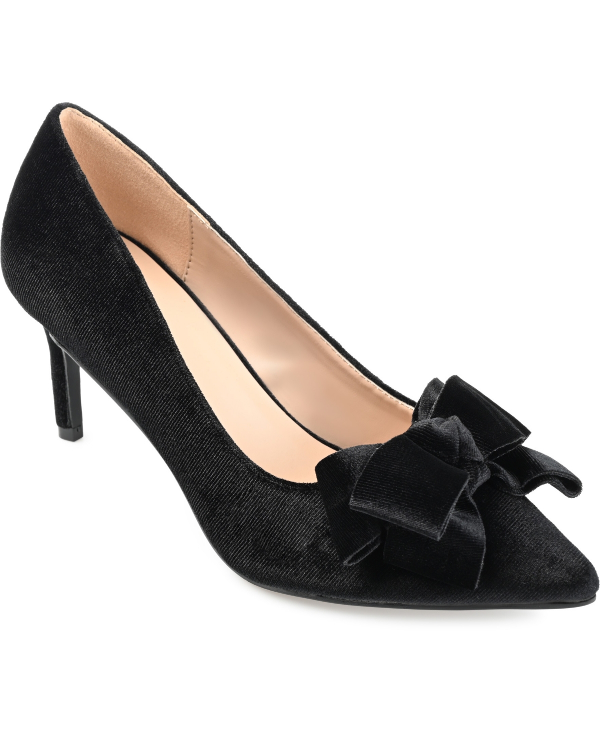 Journee Collection Women's Crystol Velvet Pumps In Black