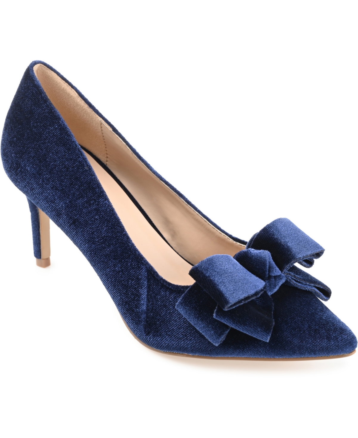 Journee Collection Women's Crystol Velvet Pumps