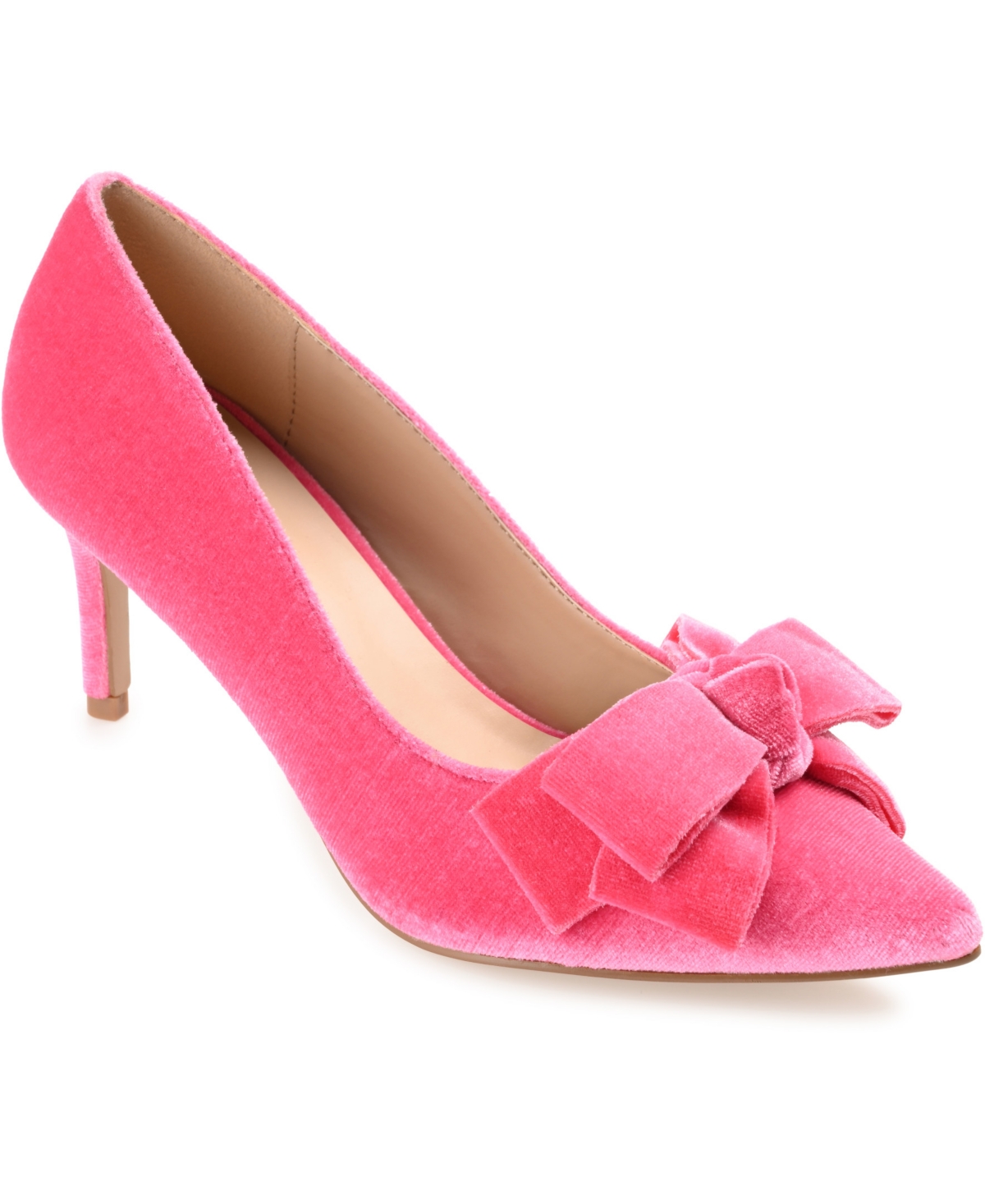 Journee Collection Women's Crystol Velvet Pumps In Pink
