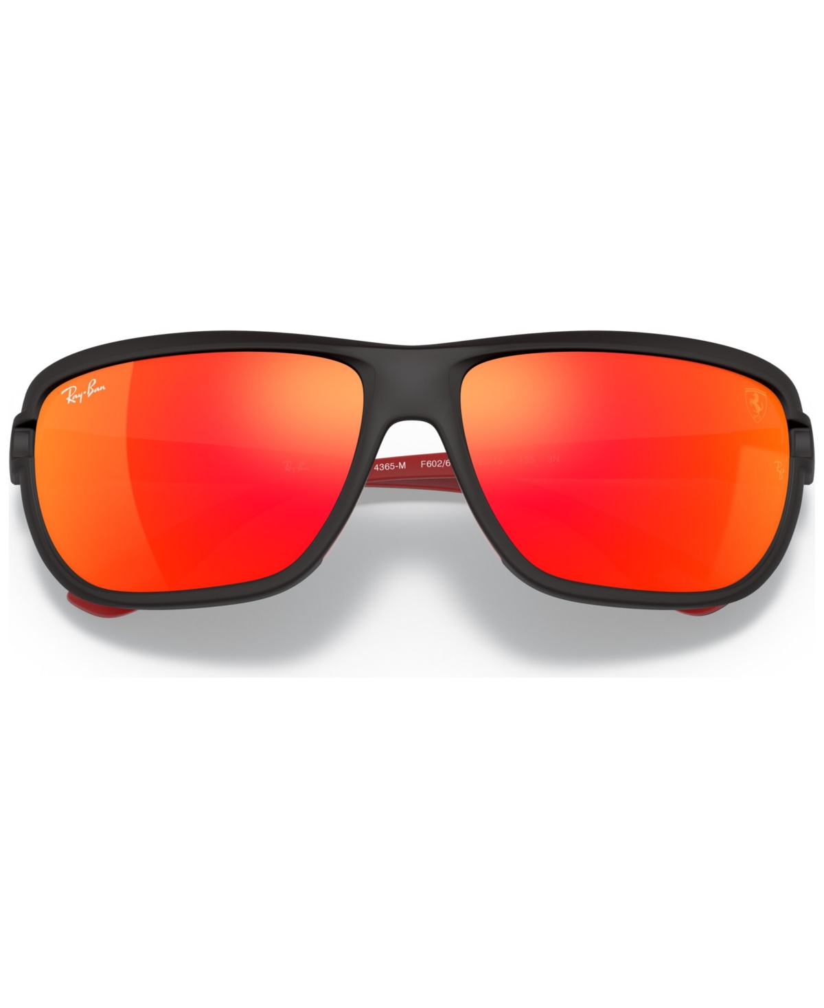 Ray Ban Scuderia Ferrari Brown Mirrored Orange Pillow Unisex Sunglasses Rb4365m F6026q 62 In Black