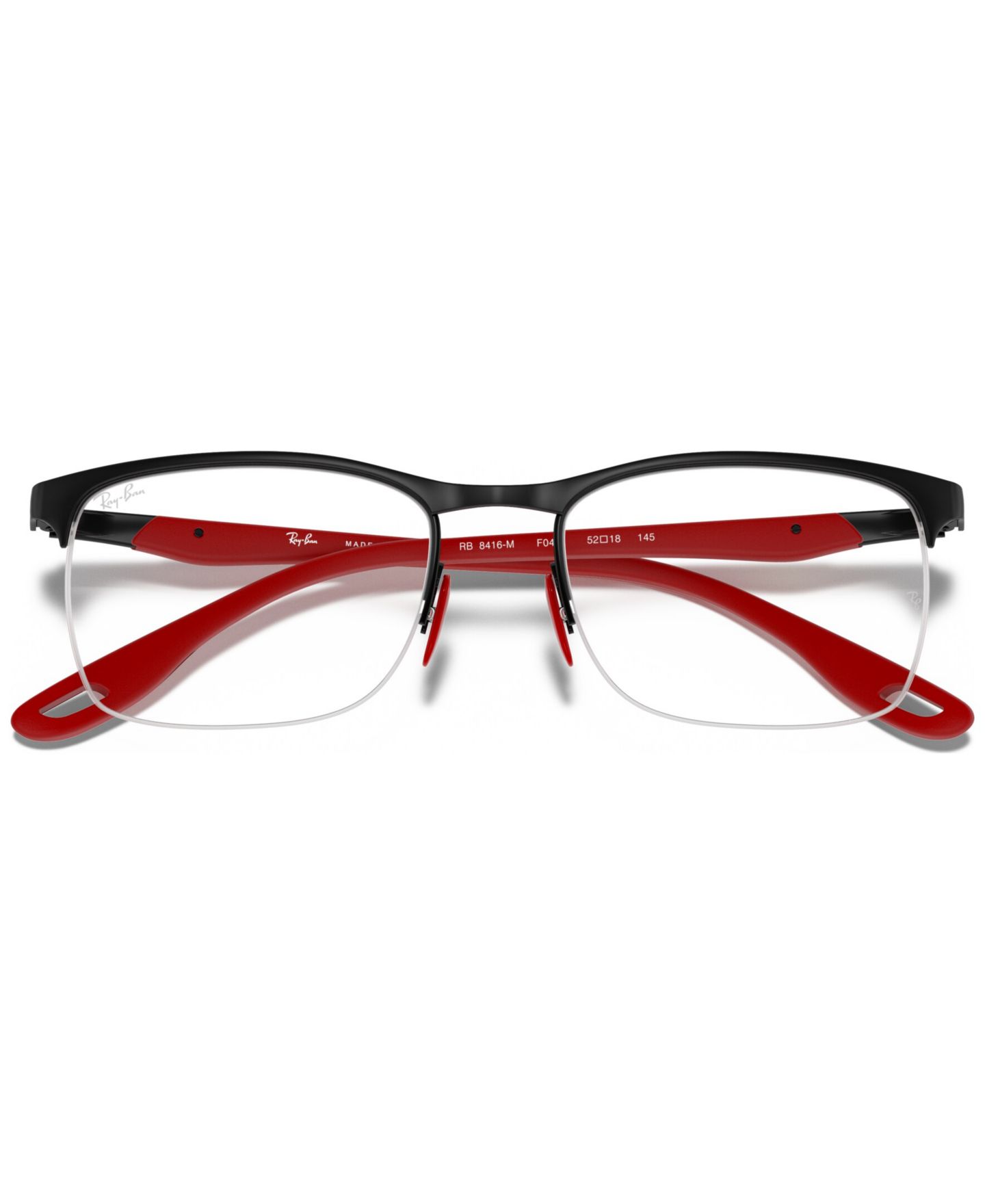 Мужские очки Ray-Ban Man Square Metal RB8416M Scuderia Ferrari Collection Eyeglasses, цвет: Чёрный — фото 5