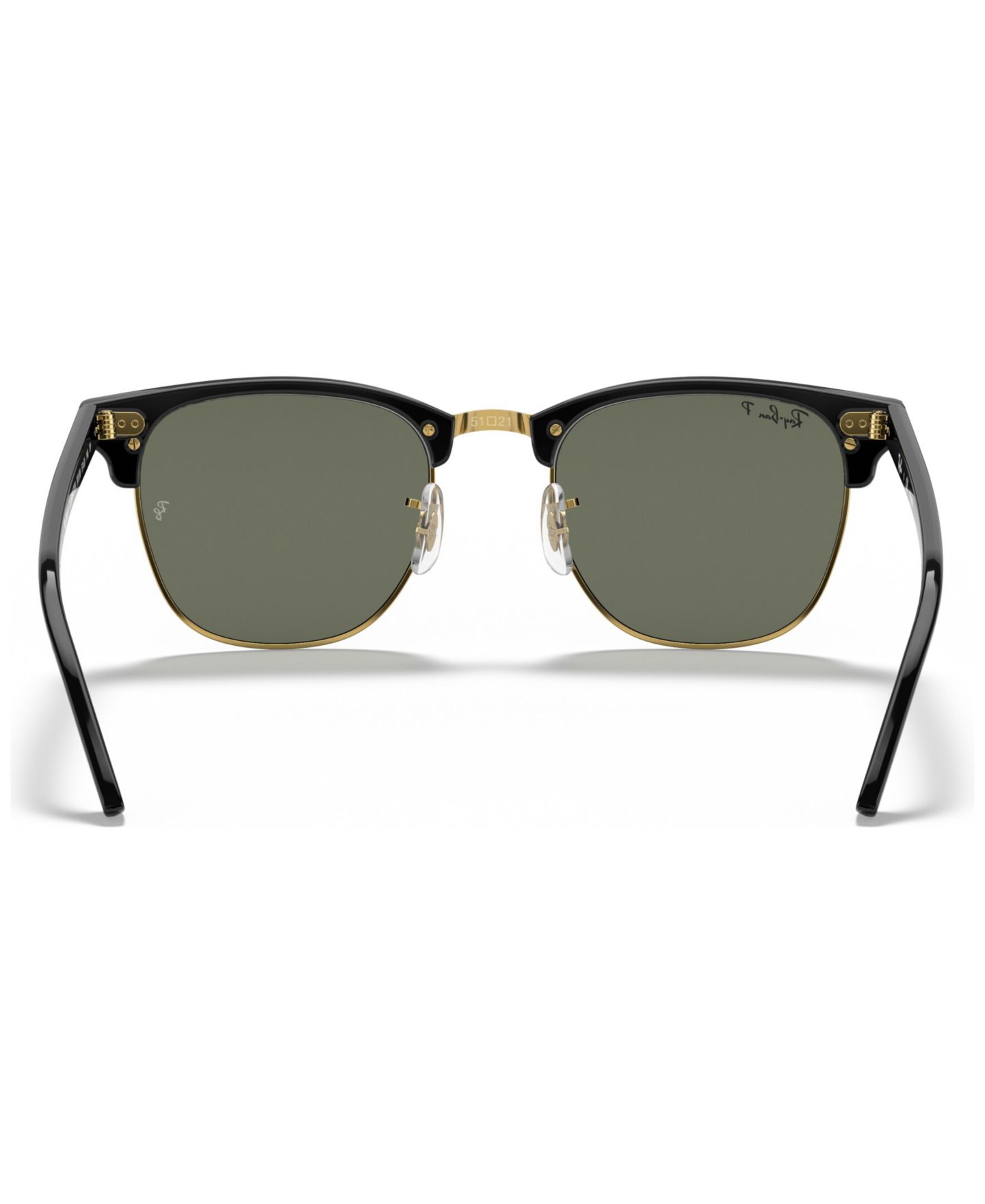 Солнцезащитные очки Ray-Ban Unisex Polarized Low Bridge Fit Sunglasses, RB3016F Clubmaster Classic 55, цвет: Чёрный — фото 5