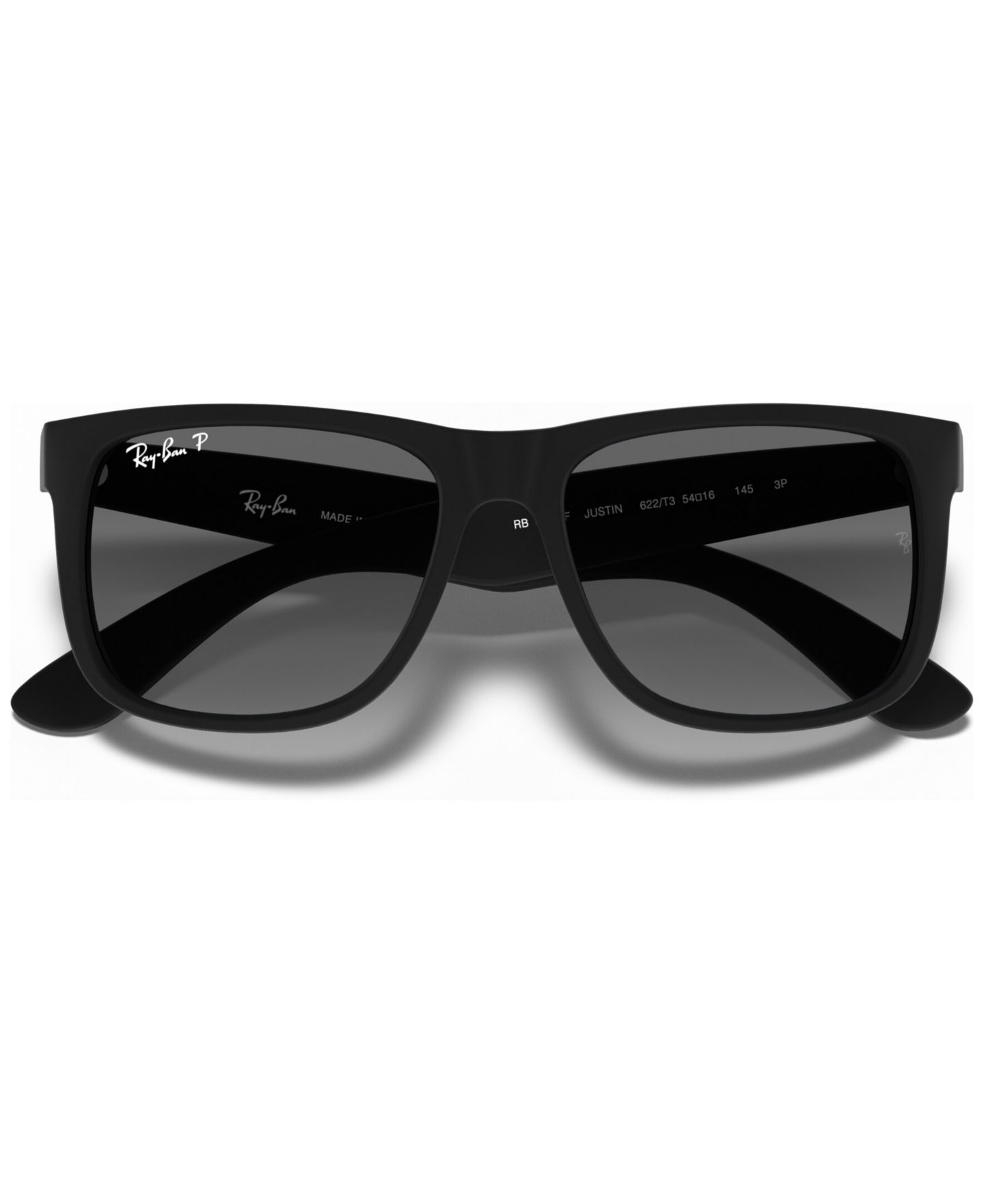 Солнцезащитные очки Ray-Ban Unisex Polarized Low Bridge Fit Sunglasses, RB4165F Justin Classic, цвет: Чёрный — фото 3
