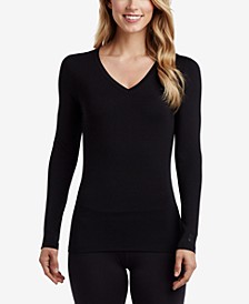 Women's Softwear with Stretch Long Sleeve V Neck Top 