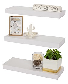 Rustic Wood Hanging Rectangle Wall and Floating Shelf Set, Pack of 3
