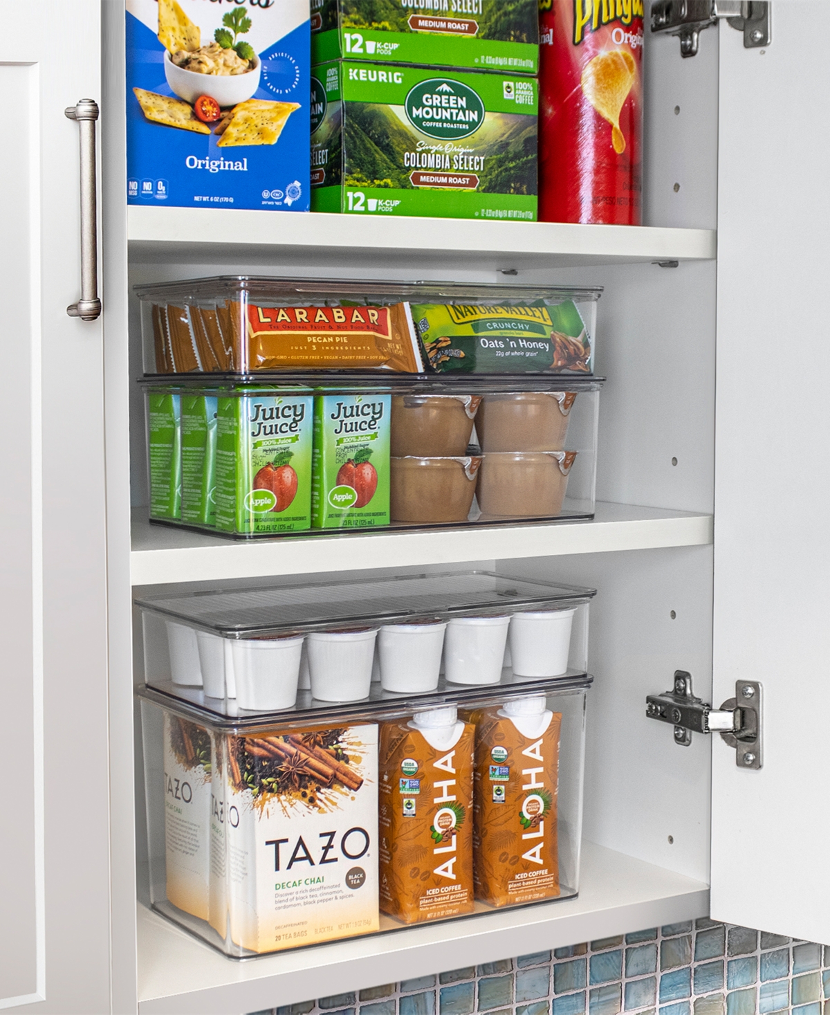 Sorbus Set of 2 Storage Bins For Pantry & Fridge with Hinged Lids - Perfect Organizing Kitchen