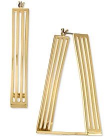 Gold-Tone Multi-Row Bar Triangle Hoop Earrings, Created for Macy's