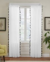 Martha Stewart Laguna Stripe 37X95 Semi Sheer Curtain Panel Pair Tietab,  Gray, Adult