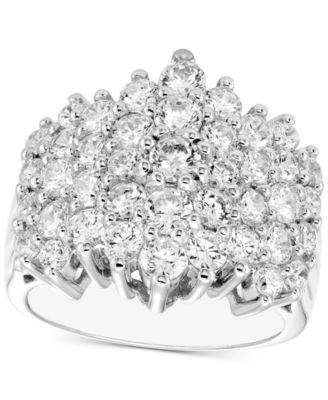 Macy's - Diamond Cluster Statement Ring (3 ct. t.w.) in 14k White Gold