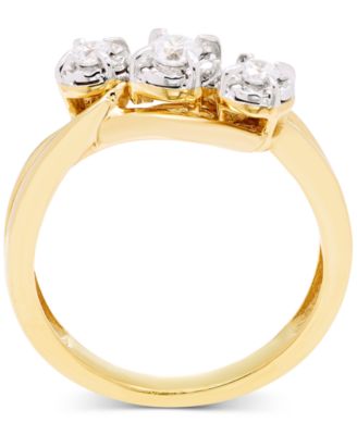 Diamond Three Stone Ring (1/4 ct. t.w.) in 10k White or Yellow Gold